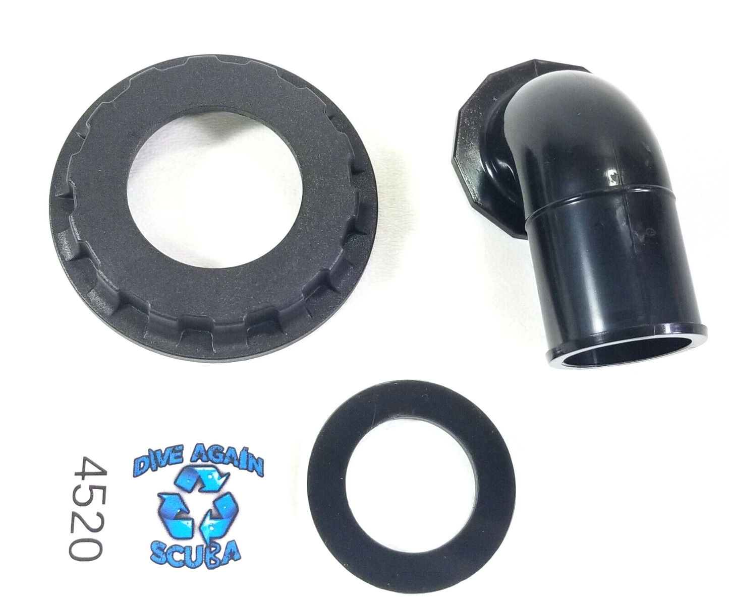 Oceanic Scuba BCD Shoulder Elbow + Gasket 1" Corrugated BC, Wing Inflator Hose