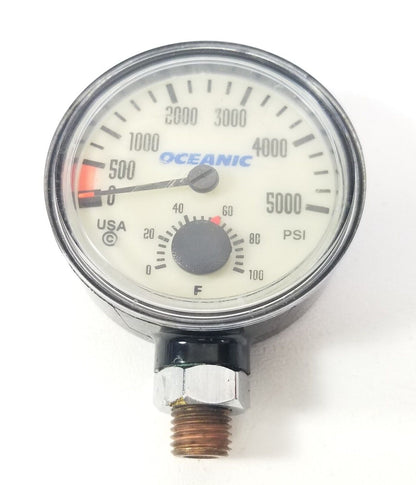 Oceanic 5000 PSI SPG Submersible Pressure Gauge + Thermometer 5,000 Scuba  #4469