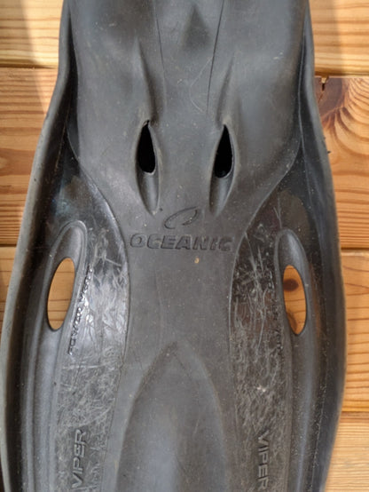 Oceanic Viper Open Heel Dive Snorkel Fins Flippers XL - XS Scuba Spring Straps5