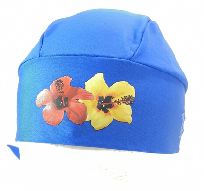 ScubaDoRag Dive Hood Hair Cover Women's Scuba Do Rag DoRag Blue Flower5