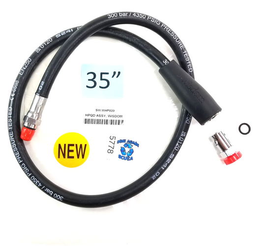 Sherwood Wisdom 35" QUICK DISCONNECT QD HP HOSE + Adapter SCUBA Dive COMPUTER0