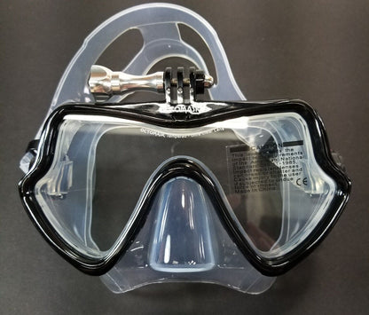 NEW Octomask Frameless Scuba Dive Mask GoPro Hero Camera Mount Black / Clear