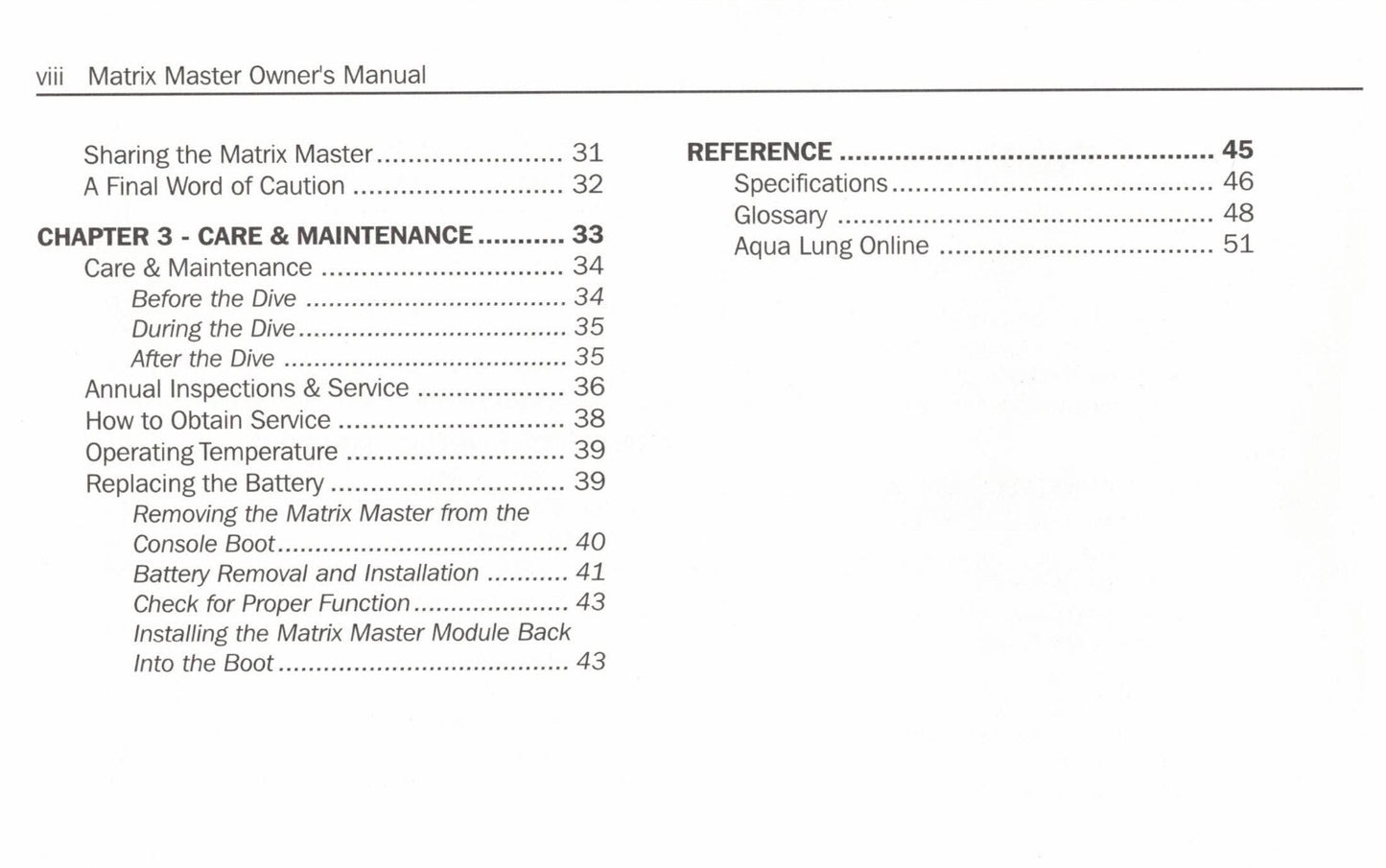 US Divers / Aqua Lung Matrix MASTER Scuba Dive Computer Printed Manual SeaBrite2