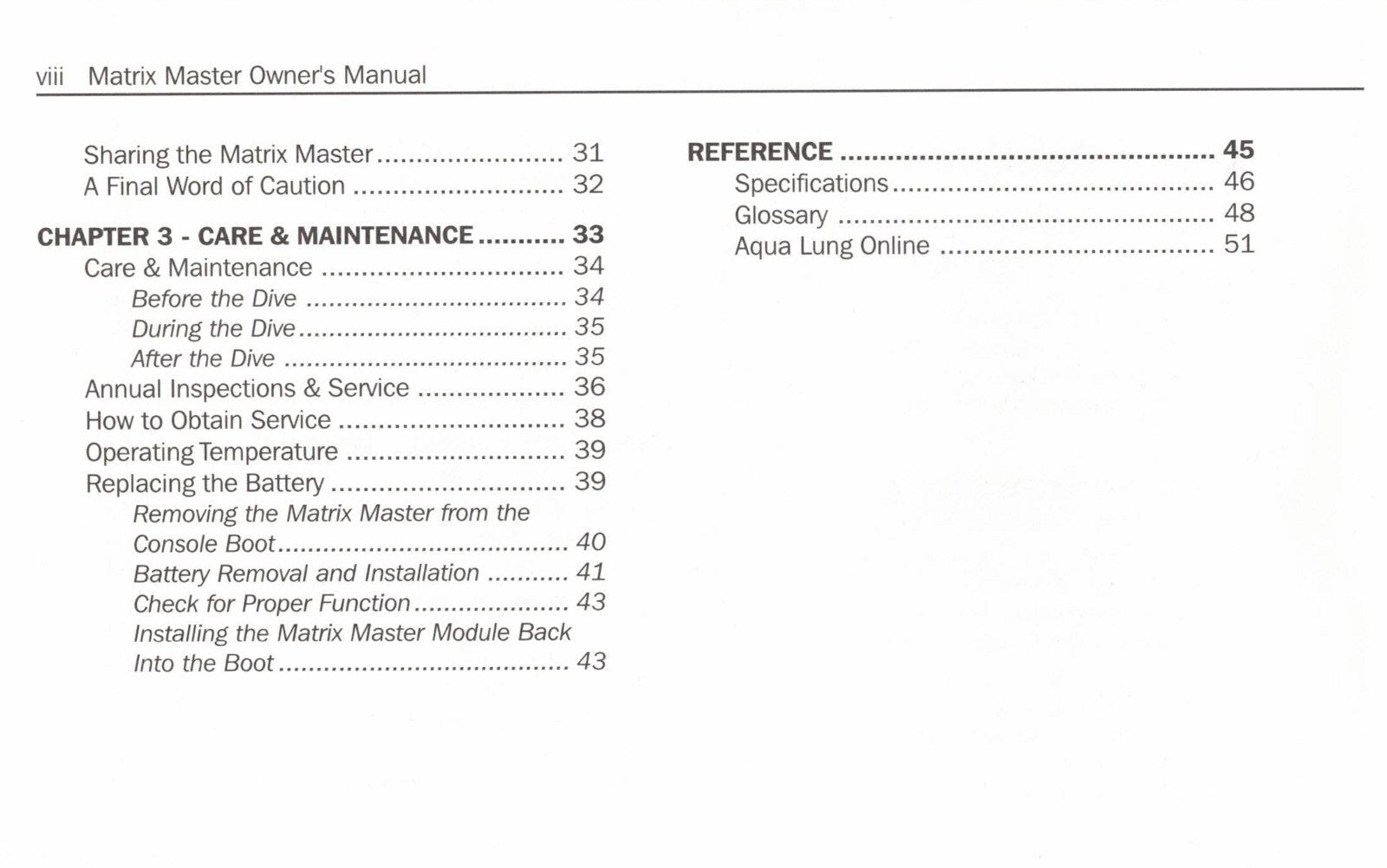 US Divers / Aqua Lung Matrix MASTER Scuba Dive Computer Printed Manual SeaBrite2