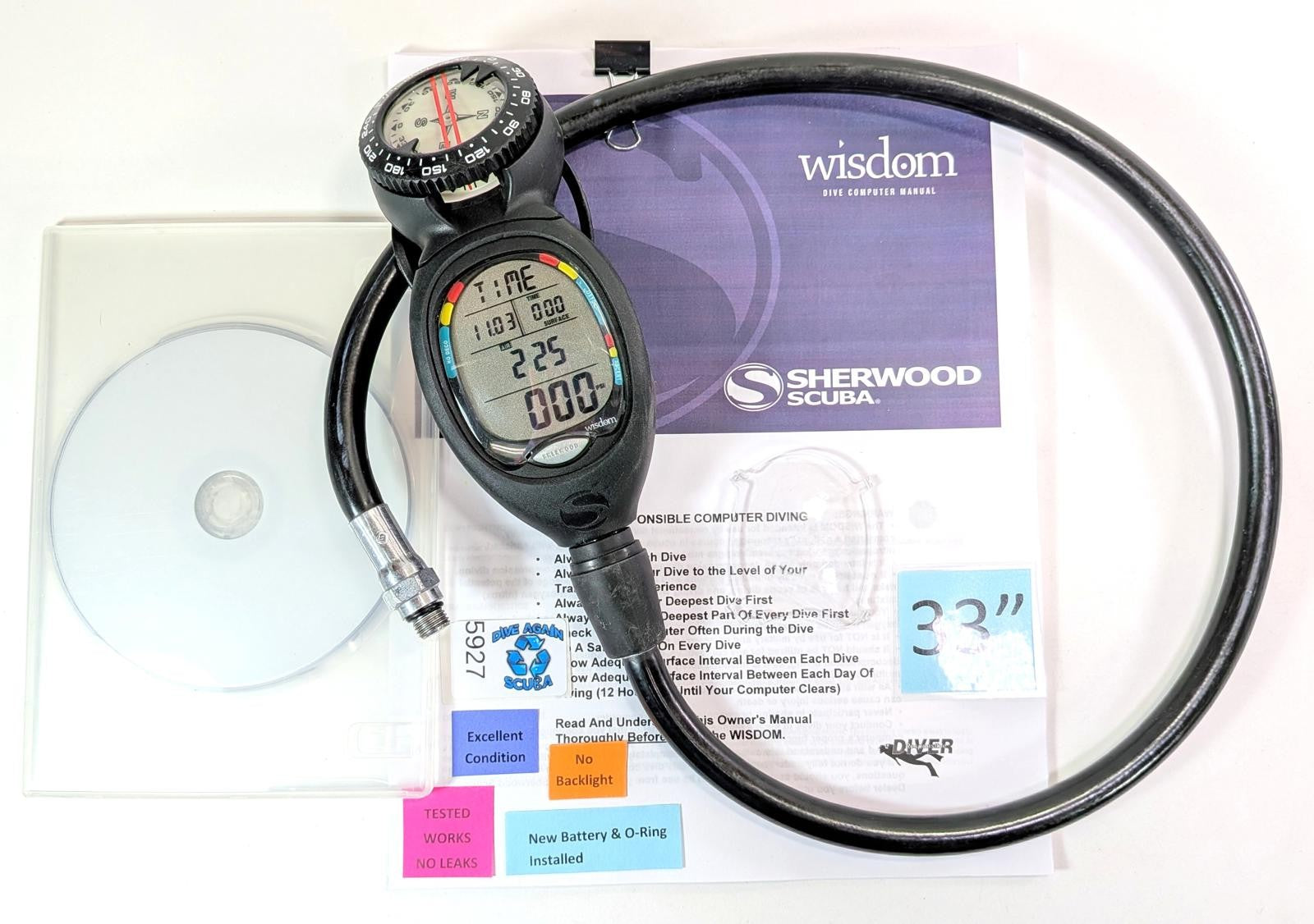 Sherwood WISDOM Air Integrated Scuba Dive Computer Air & Nitrox EXCELLENT! #59270