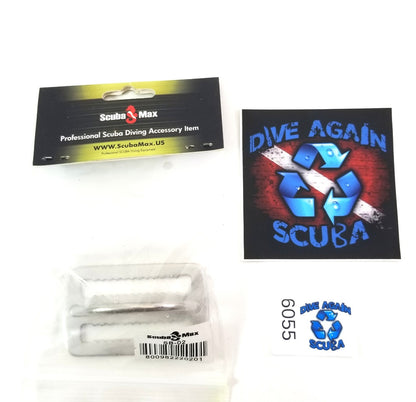 Scuba Max Scuba Diving Stainless Steel Weight Belt Keeper with D-Ring 2"0