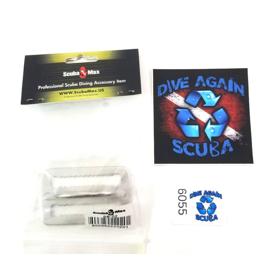 Scuba Max Scuba Diving Stainless Steel Weight Belt Keeper with D-Ring 2"0