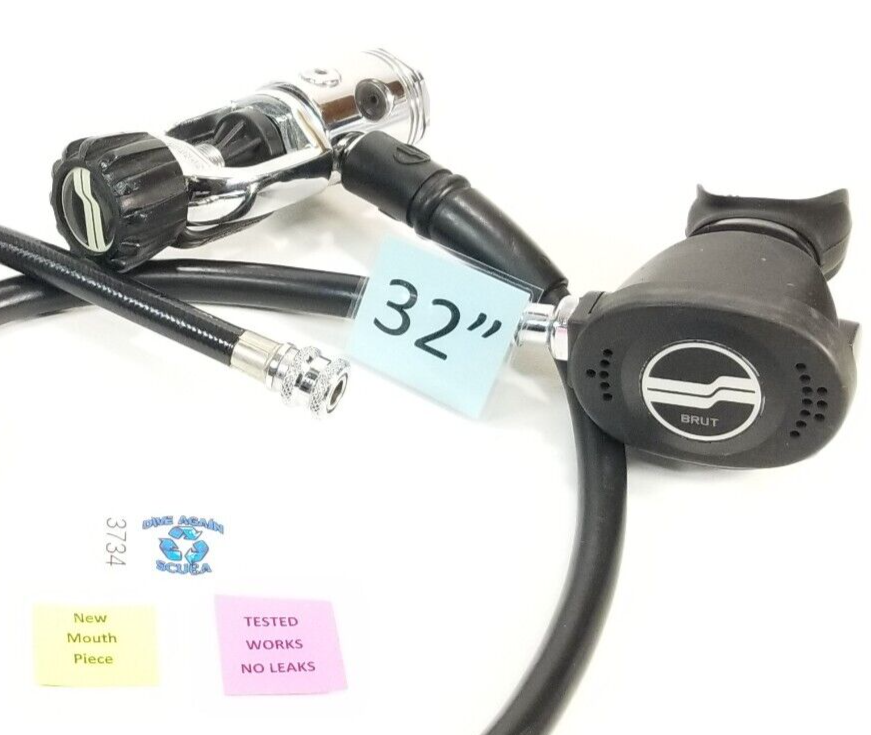 Sherwood Brut Scuba Dive Regulator Set Yoke, 1st & 2nd Stage + Inflator Hose0