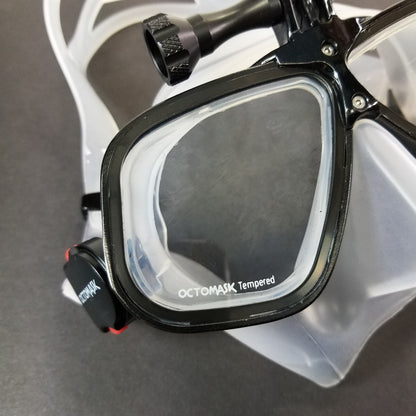 NEW Octomask Freediver Scuba Diving Mask GoPro Hero Camera Mount Black / Clear15