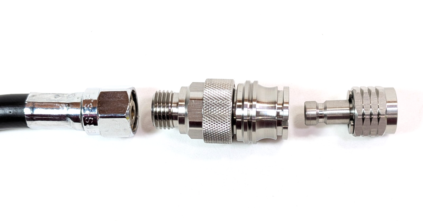 QD Quick Disconnect 2nd Stage Regulator Hose 2 Piece Adapter Set Stainless Steel12