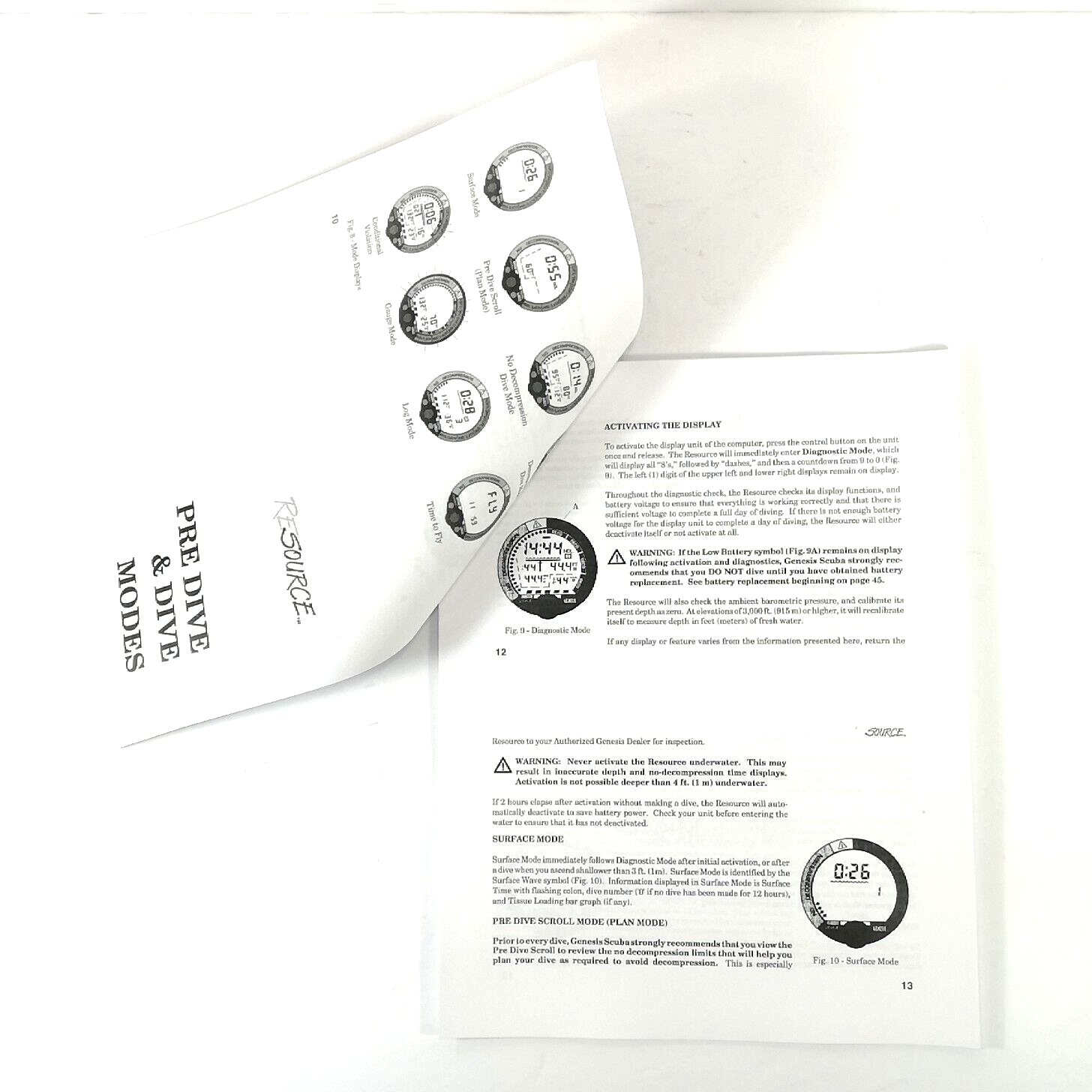 Genesis Resource Scuba Dive Computer Printed Manual  64 Pages3
