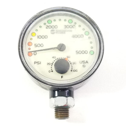 Sherwood 5000 PSI SPG Submersible Scuba Pressure Gauge w Thermometer       #4346