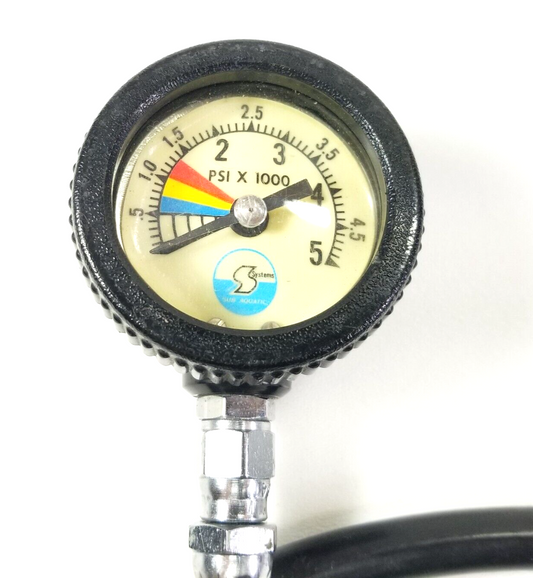 Sub Aquatic 5000 PSI SPG Submersible Pressure Gauge Scuba Dive w Hose    #4231