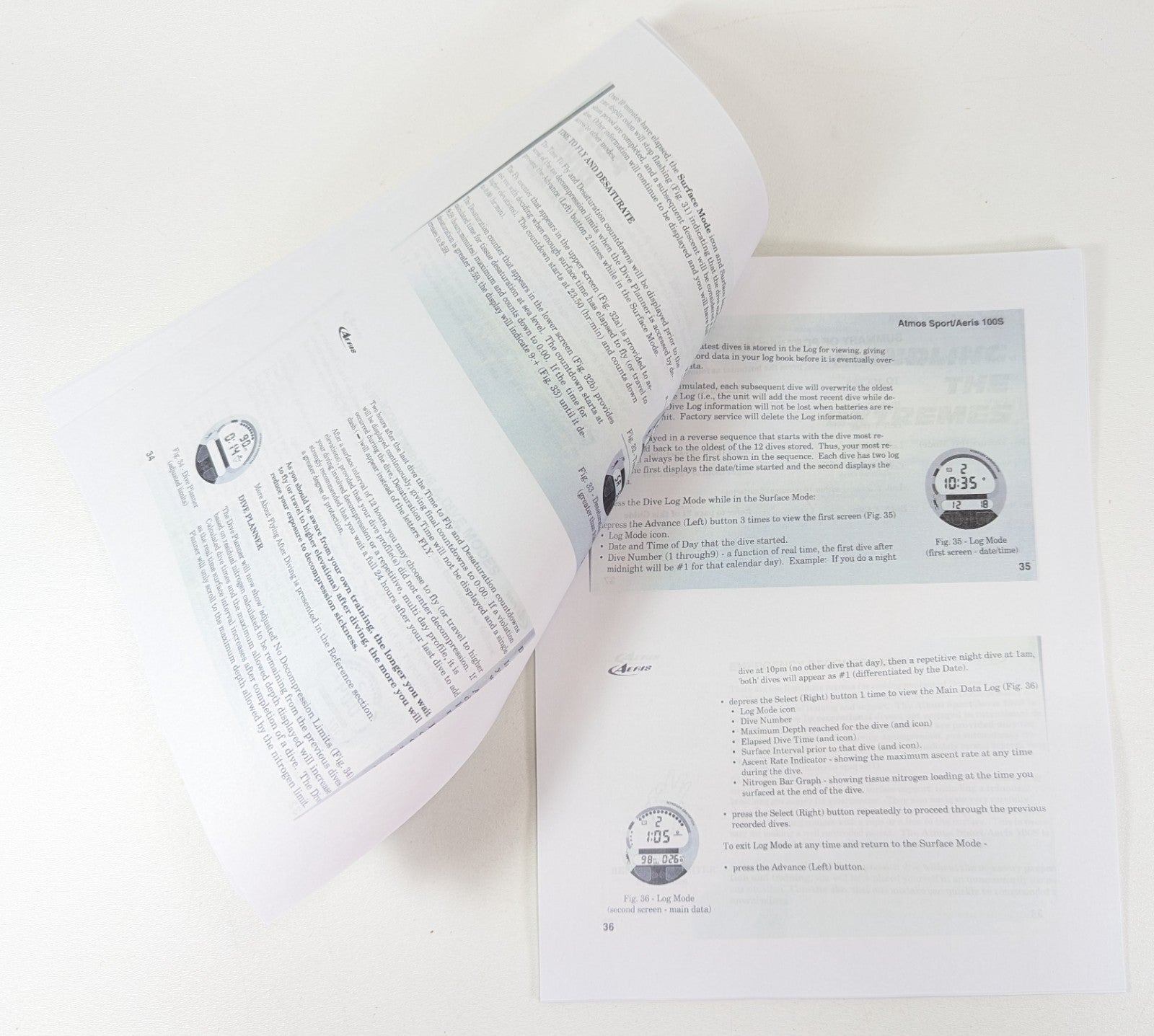 Aeris Atmos Sport & 100S Dive Computer Manual Printed   100 S  81 Pages3