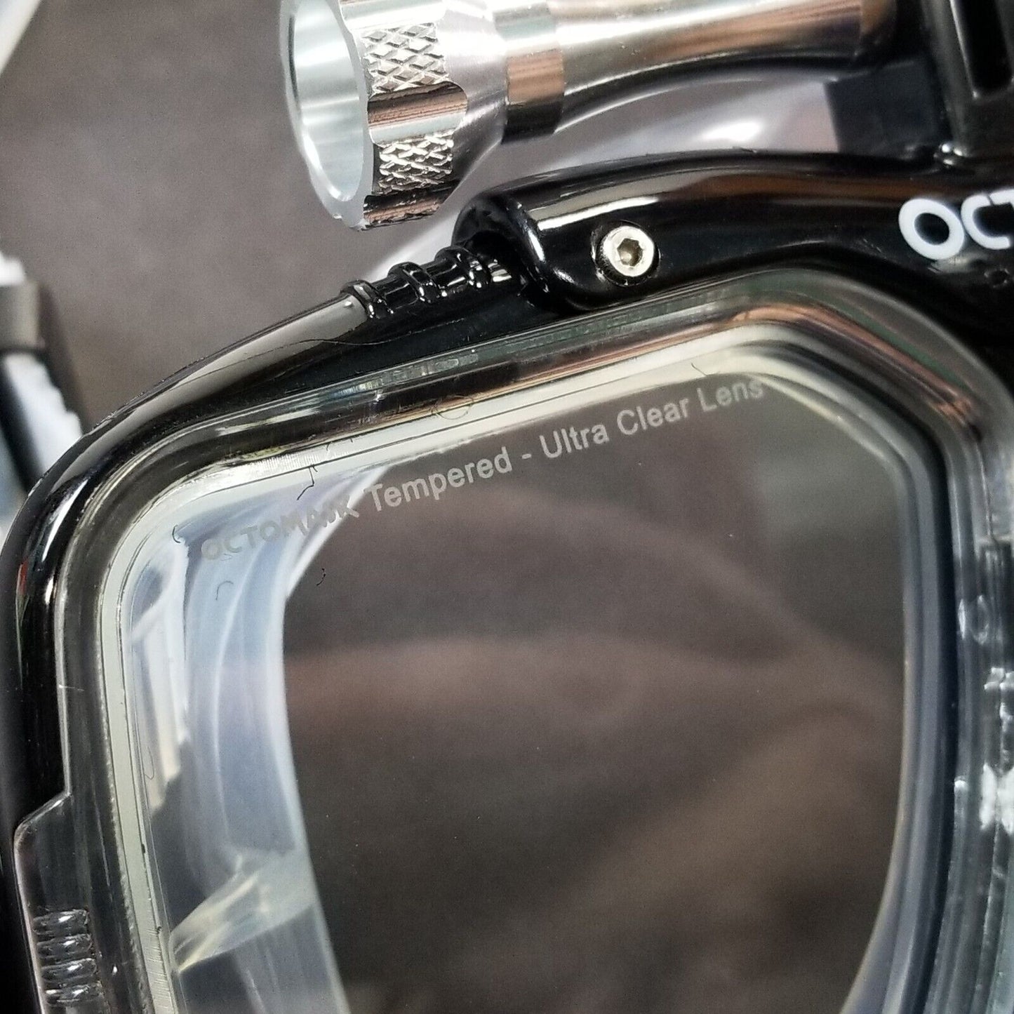 NEW Octomask Standard Scuba Diving Mask GoPro Hero Camera Mount Black / Clear