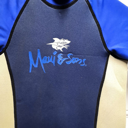 Maui and Sons Kids 3mm Teal Shorty Size Large LG L Scuba Dive WetSuit Youth Blue3