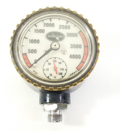 Dacor 4500 PSI SPG Pressure Gauge Scuba Dive + Thermometer 4000            #4348