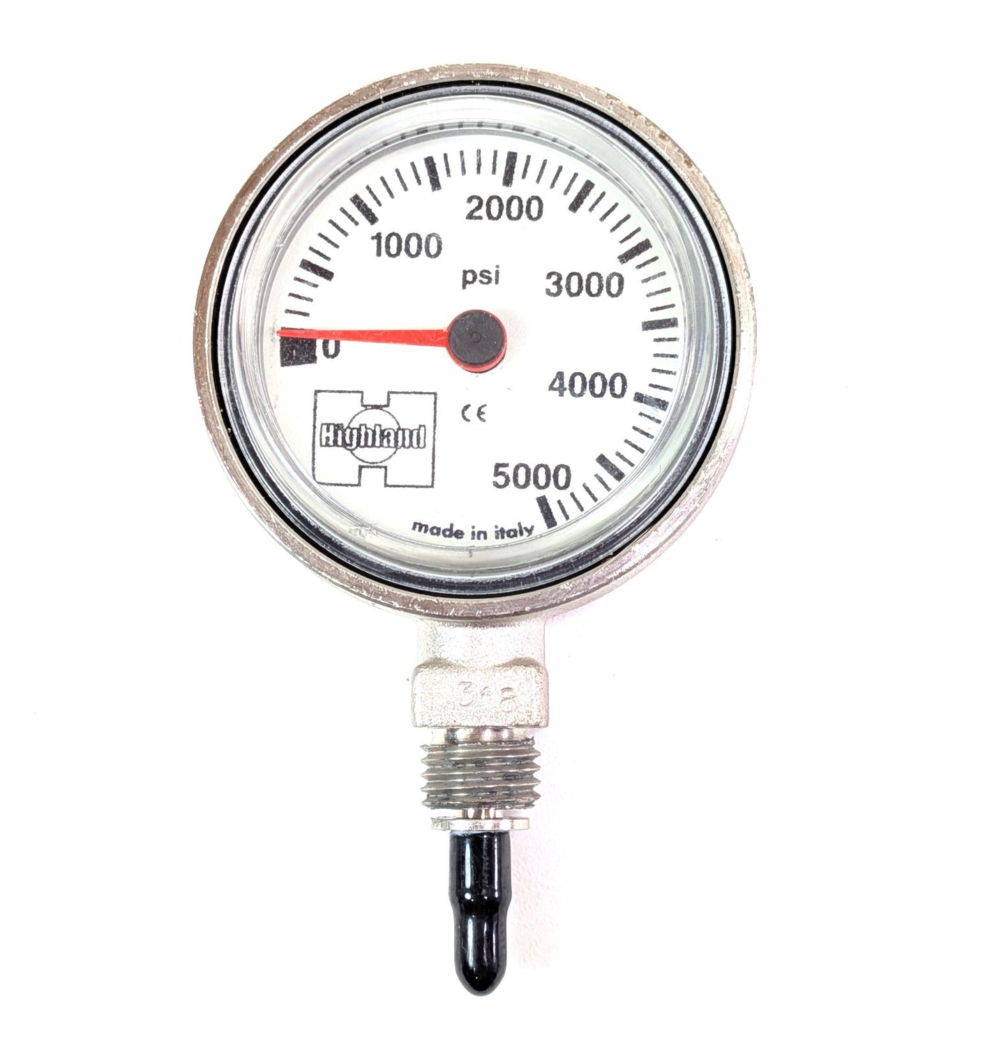 XS Scuba Highland Brass 2" 5000 PSI SPG Pressure Gauge Scuba Dive + HP Spool1