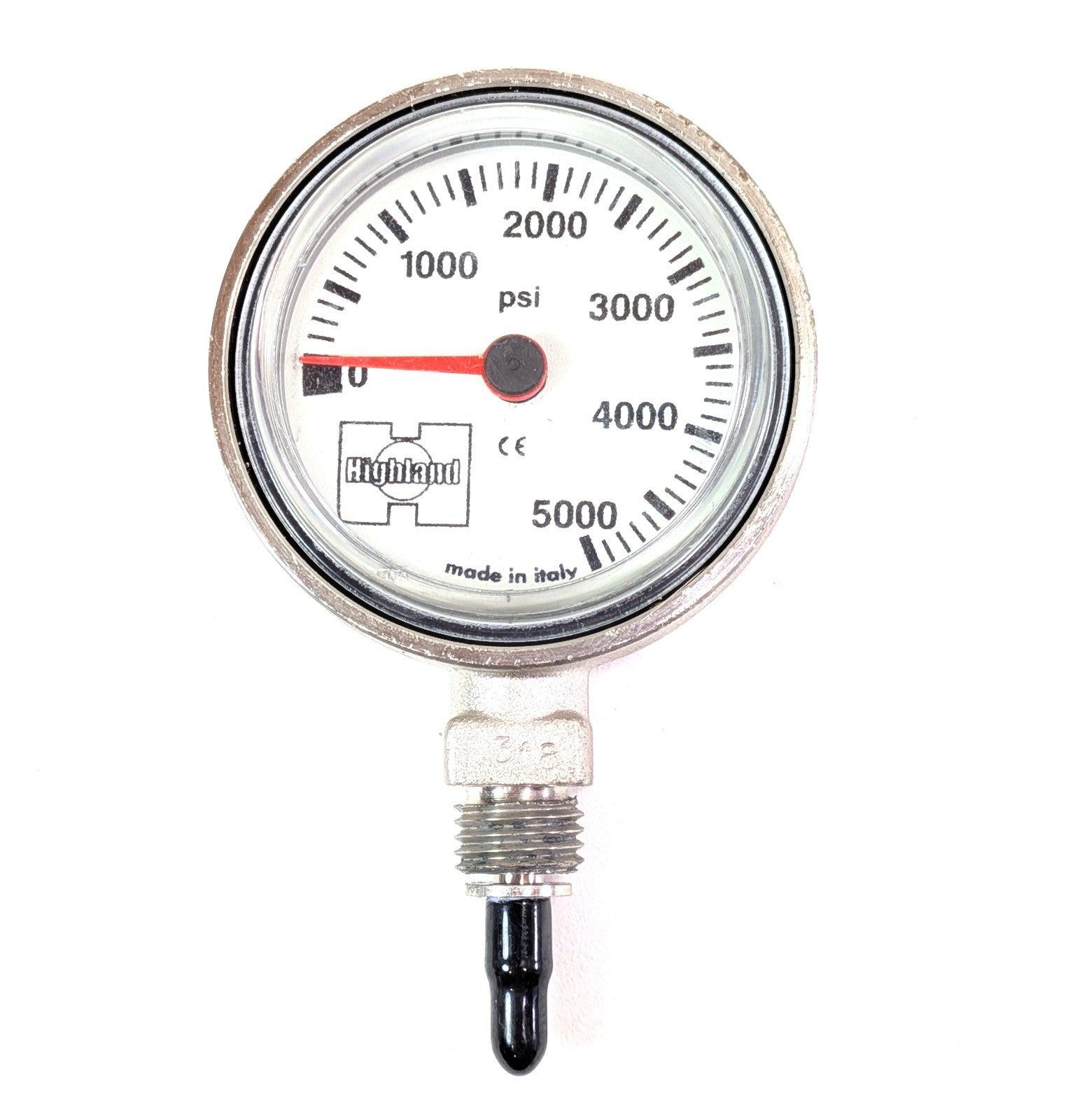 XS Scuba Highland Brass 2" 5000 PSI SPG Pressure Gauge Scuba Dive + HP Spool1