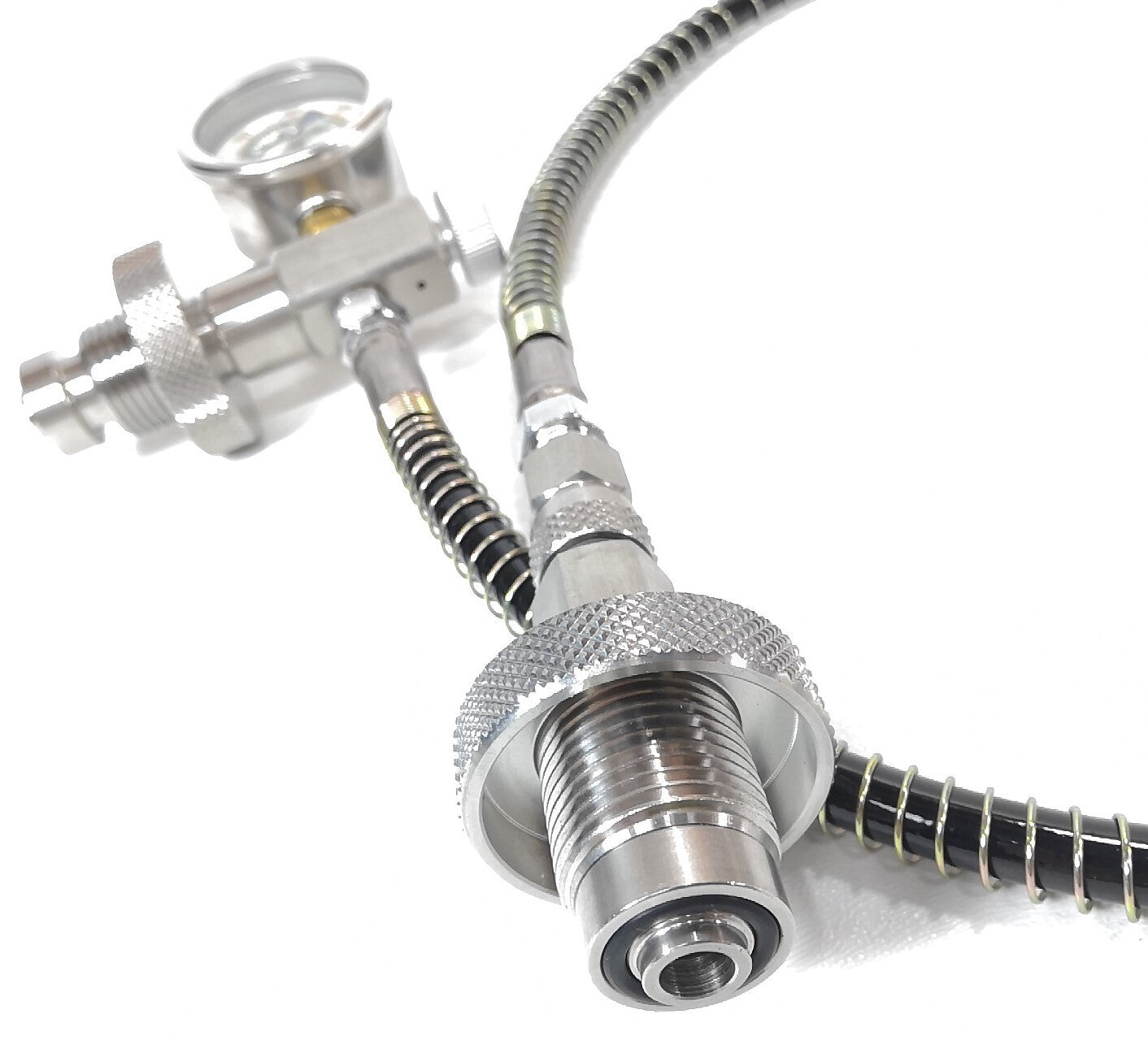 DIN Scuba Tank to Tank Air Equalizer, Transfer Hose Crossover Dive 3ft + SPG9