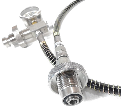 DIN Scuba Tank to Tank Air Equalizer, Transfer Hose Crossover Dive 3ft + SPG9