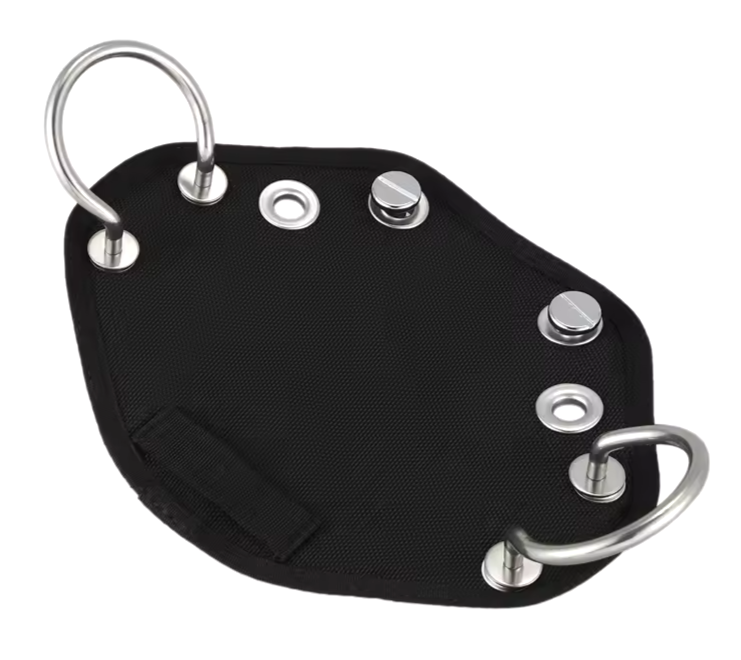 Scuba Dive BCD Butt Plate + Book Screws, Clip Loops Harness Board Sidemount Tech6