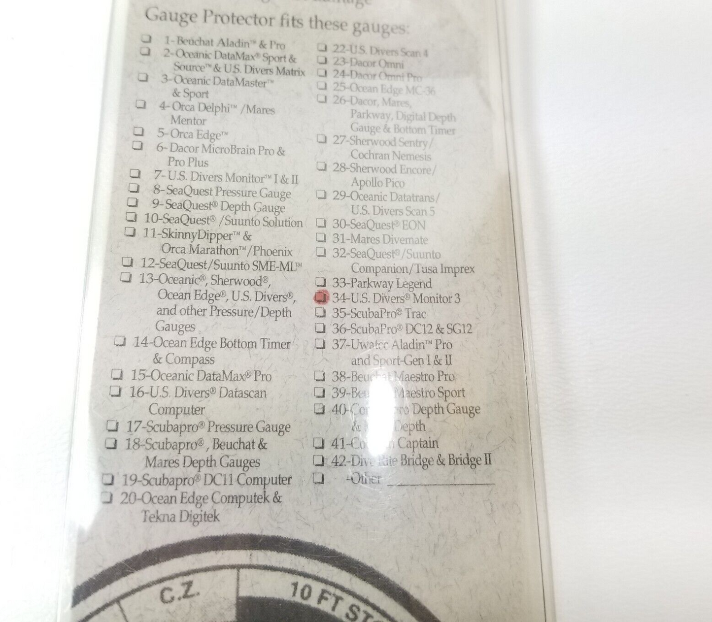 US Divers Monitor 3 Scuba Dive Computer Lens Guard Screen Protector U.S.2