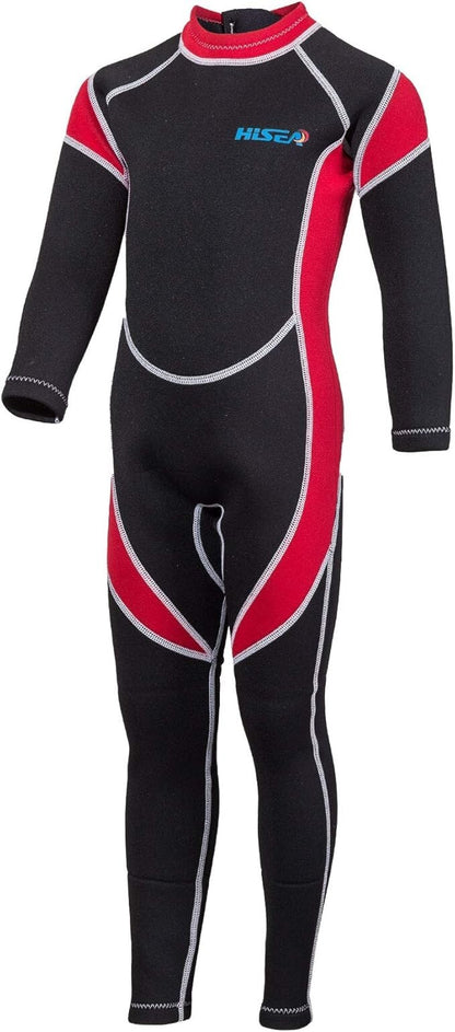 HiSea Full Red Kids Children's 2.5mm Wetsuit Scuba Dive Snorkel Size 4 Girl Boy1