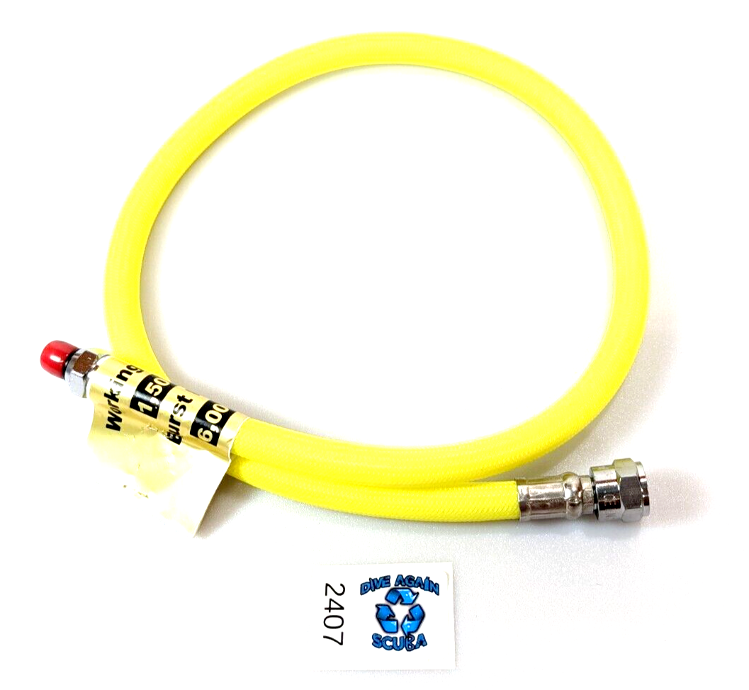 Phantom Double Braided Octo Octopus Scuba 30in Hose Dive Diving Yellow Regulator1