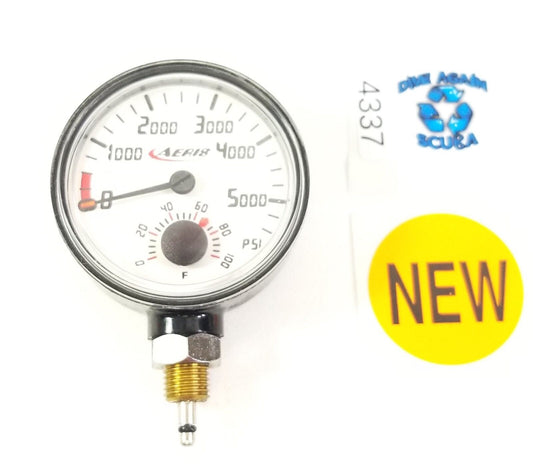 NEW Aeris 5000 Scuba Dive Pressure Gauge SPG Fits Oceanic, Sherwood, Genesis