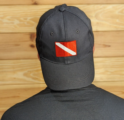 Scuba Dive Flag Embroidered Logo Hat, Baseball Cap, One Size Fits All, Fitted3