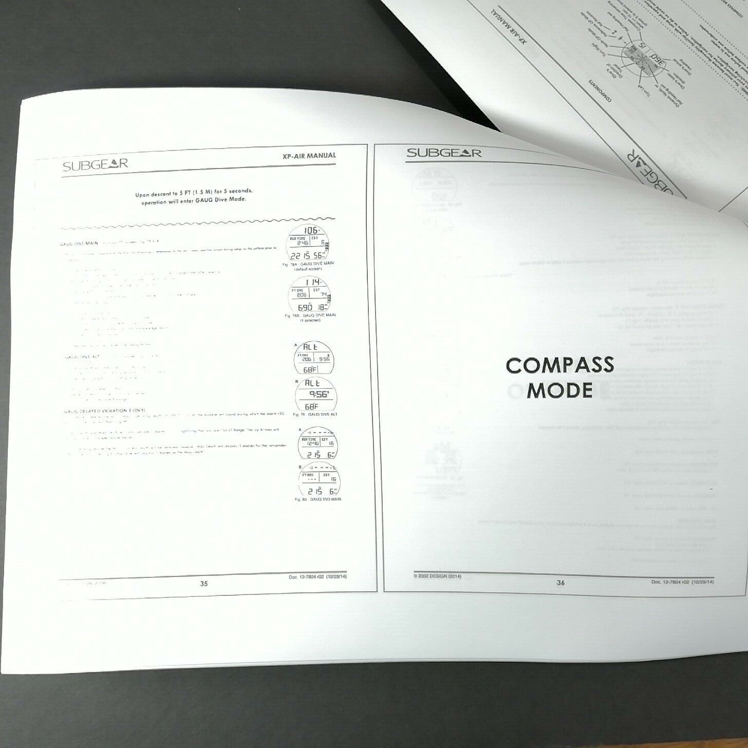 Sub gear / Scubapro XP Air 54 Page Scuba Dive Computer Printed Manual XPA, XPAir4