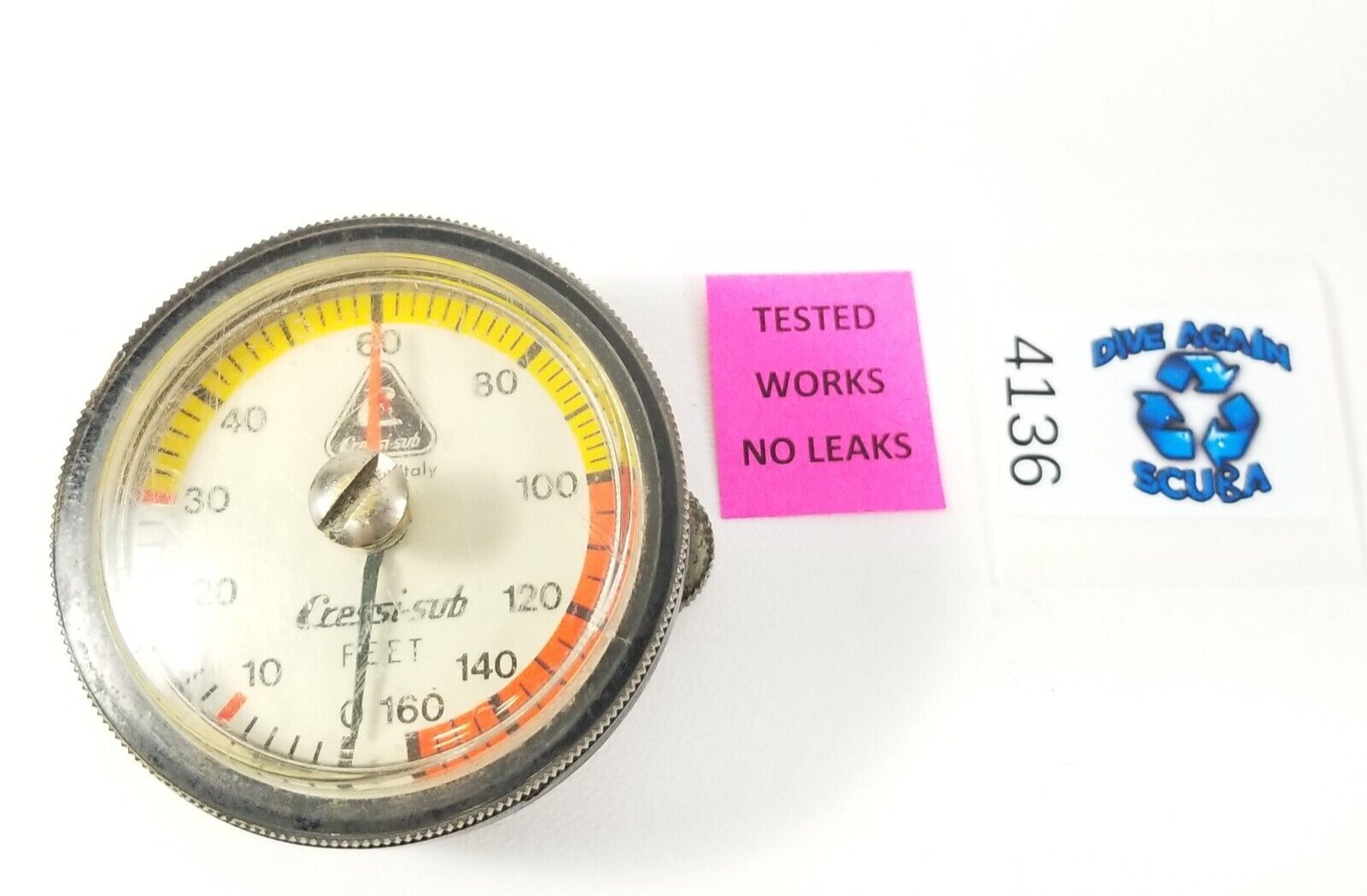 Cressi 160ft Depth Gauge Scuba Dive Puck Module, Max Depth Adjustable Calibrate1