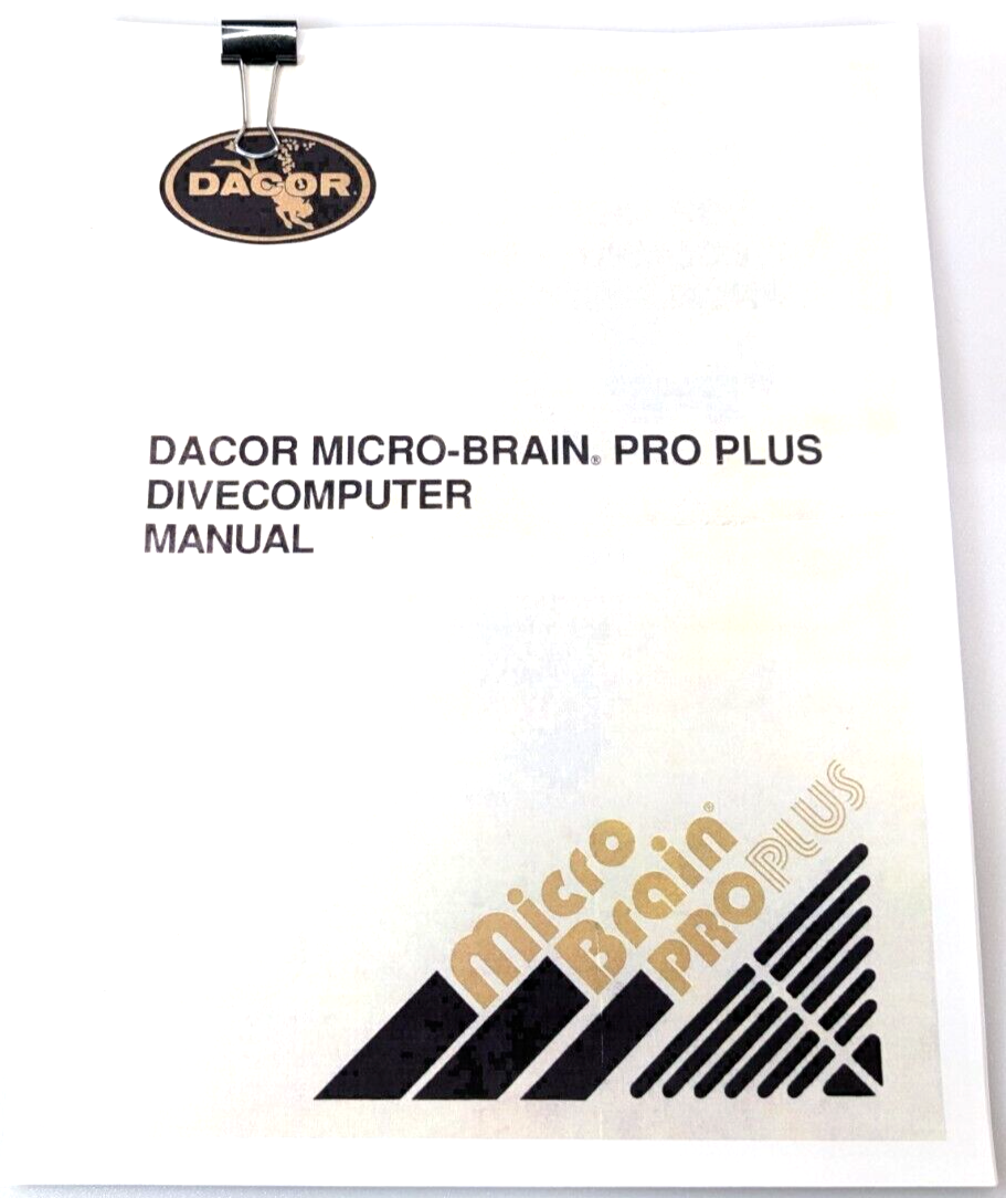Dacor Micro Brain Pro Plus Scuba Dive Computer Instruction Manual Printed0