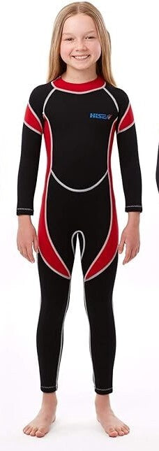 HiSea Full Red Kids Children's 2.5mm Wetsuit Scuba Dive Snorkel Size 4 Girl Boy0