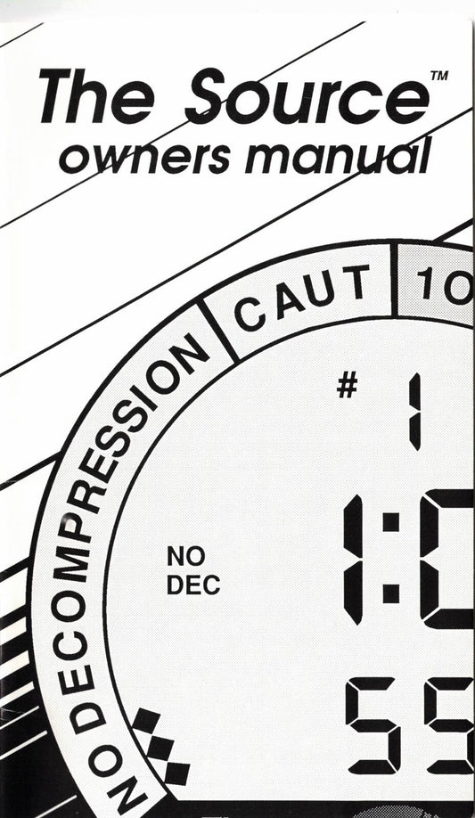 Sherwood Scuba The Source Dive Computer Printed Manual (Genesis)0