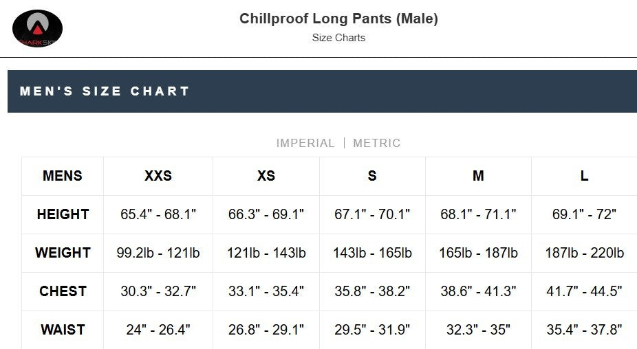 Sharkskin Chillproof Men's Pants Undergarment Scuba Dive Wetsuits and Drysuits L6