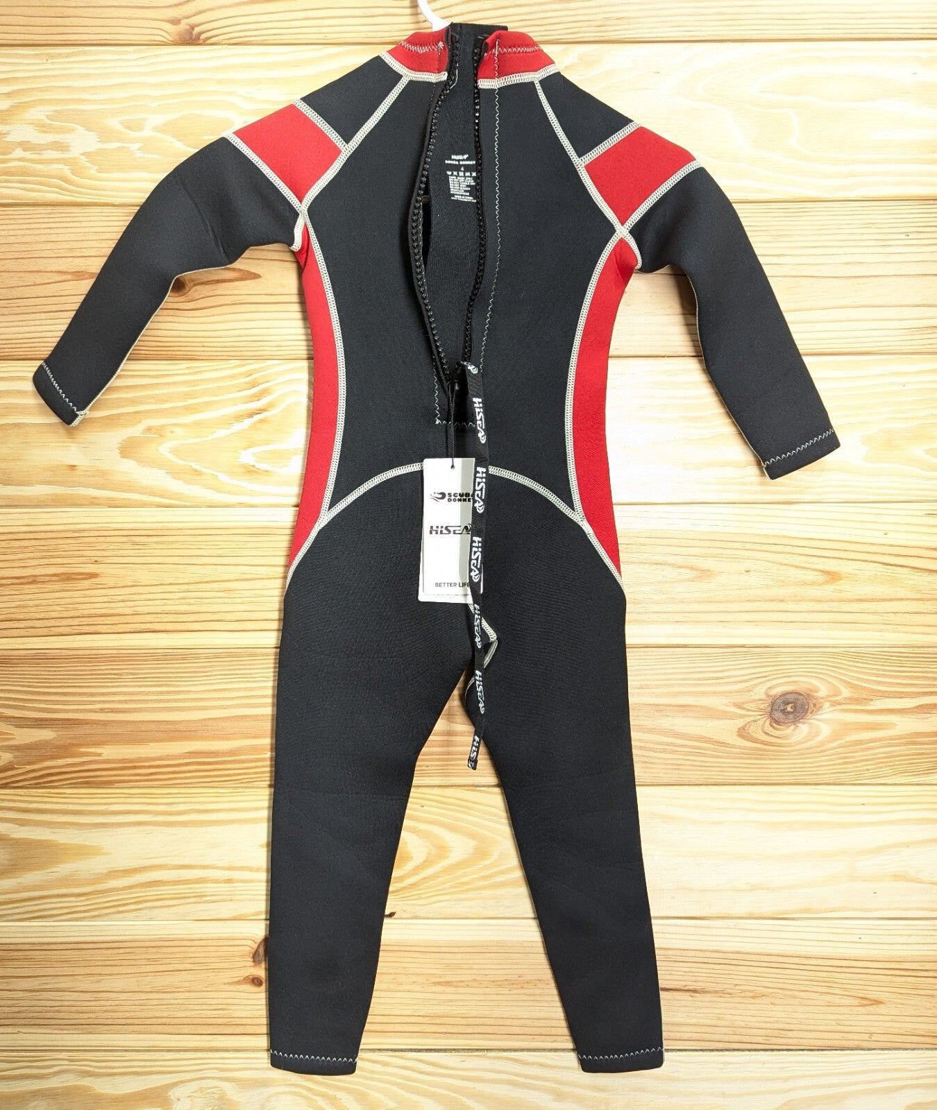 HiSea Full Red Kids Children's 2.5mm Wetsuit Scuba Dive Snorkel Size 4 Girl Boy13