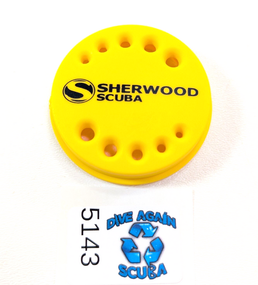 Genuine, OEM Sherwood Dual Octo Diaphragm Purge Front Cover Scuba Dive Yellow0