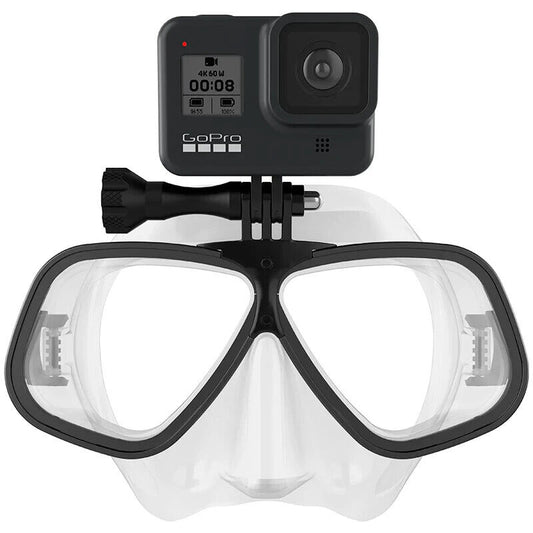 NEW Octomask Freediver Scuba Diving Mask GoPro Hero Camera Mount Black / Clear