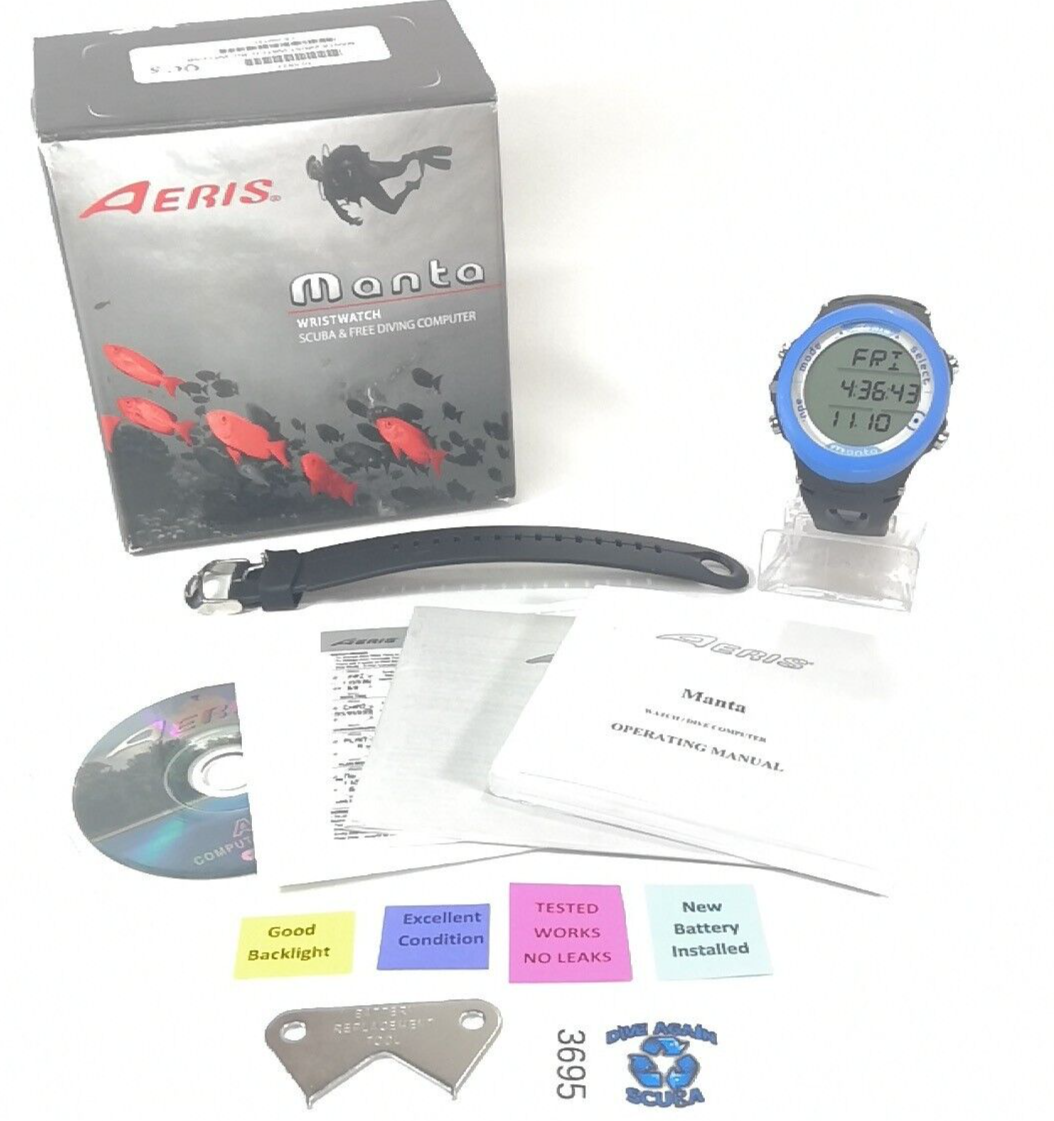 Aeris Manta Blue Wrist Watch Scuba Diving Computer Air & Nitrox            #3695