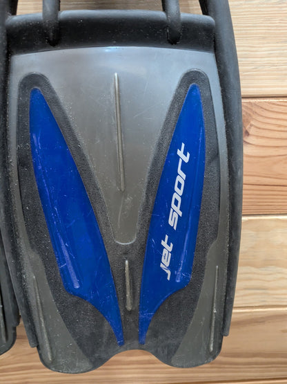 Scubapro Jet Sport Full Foot Scuba Dive Snorkel Fins Size 5-6 XS X-Small Blue6