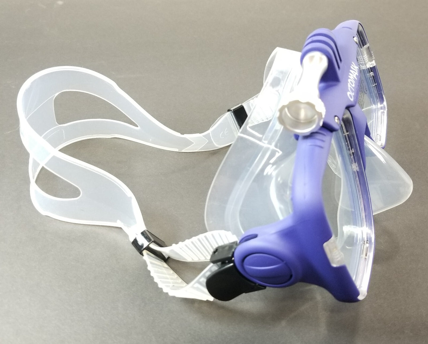 NEW Octomask Standard Scuba Diving Mask GoPro Hero Camera Mount Blue / Clear10