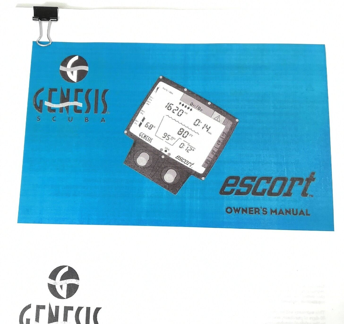 Genesis Escort Scuba Dive Computer Printed Manual2