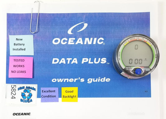 Oceanic Data Plus Air & Nitrox Puck Scuba Dive Computer + Manual EXCELLENT #58240