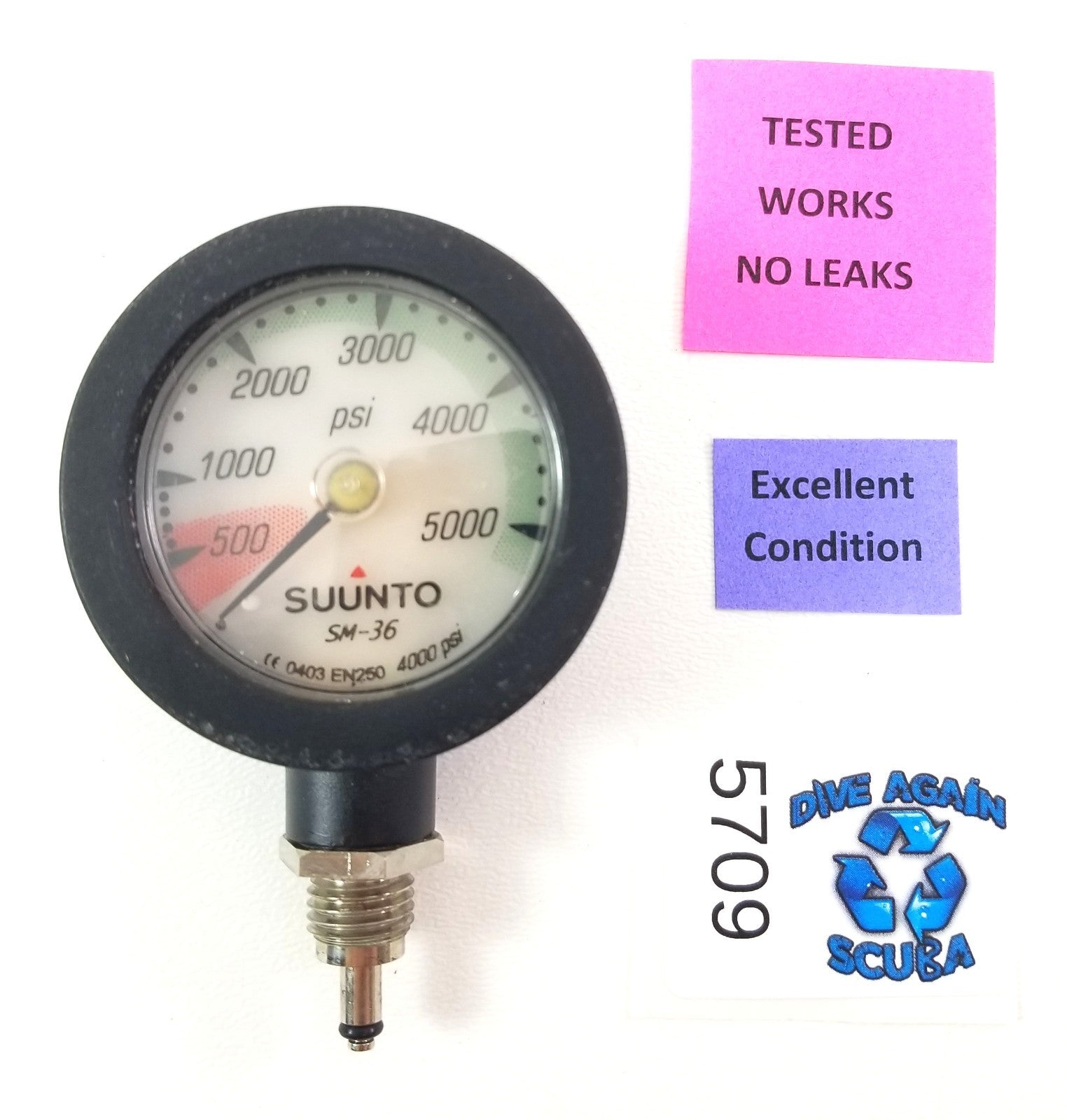 Suunto SM-36 2in 5000 PSI SPG Submersible Pressure Gauge Scuba Dive 2" Compact0