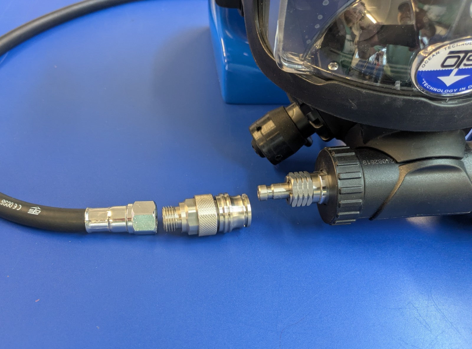 QD Quick Disconnect Hose 2 Piece Adapter OTS Full Face Scuba Diving Mask8