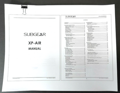 Sub gear / Scubapro XP Air 54 Page Scuba Dive Computer Printed Manual XPA, XPAir1