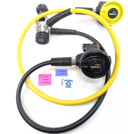 Mares Rebel MR12 Complete Scuba Diving Regulator Set Yoke 1st, 2nd Stage Octo1