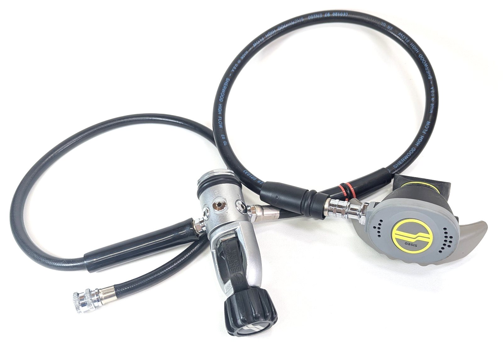 Sherwood Oasis Scuba Dive Regulator Set Yoke, 1st, 2nd Stage & Inflator SRB57005
